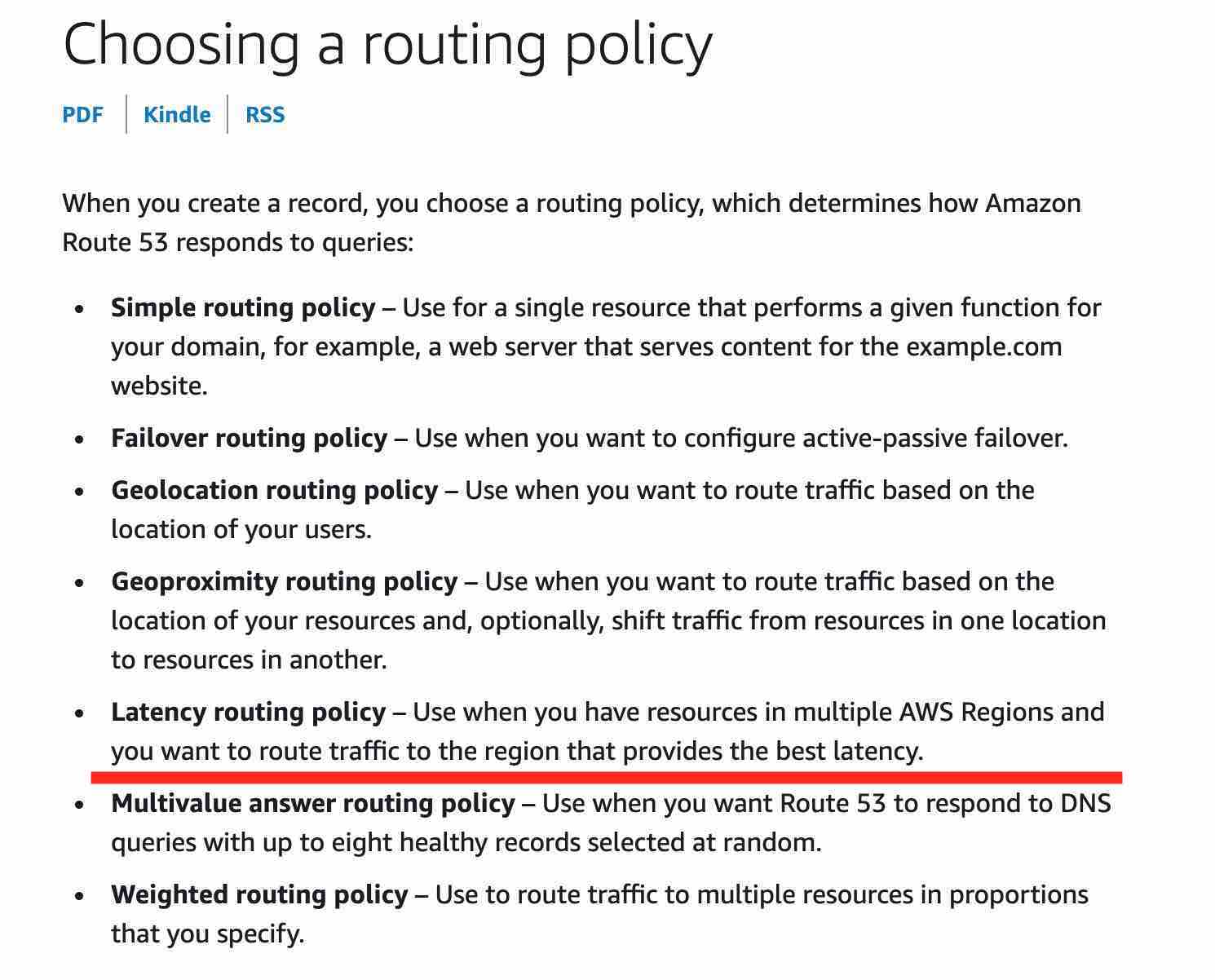 Routing policies